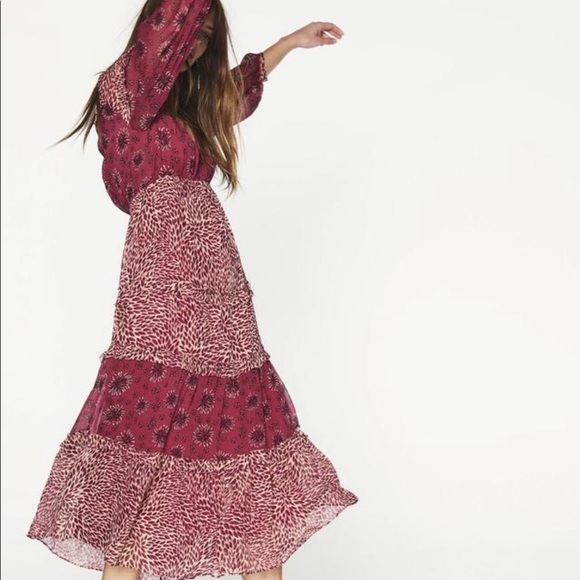 BA&SH Gypsie Mixed Print Midi Dress NWOT - Picture 5 of 7